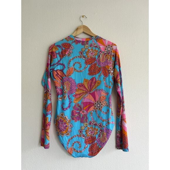 Trina Turk Women Maliana Zip Long Sleeve One-Piece Swimsuit Size XL NWT - Picture 5 of 7